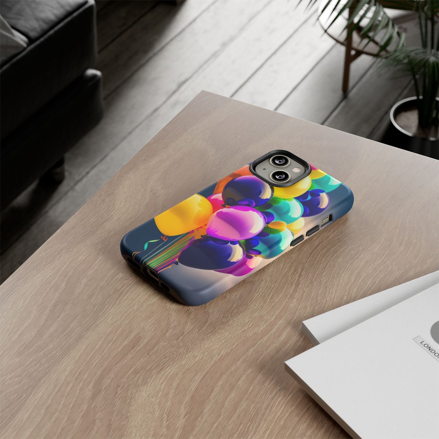 Colorful Balloon Tough Phone Case — Vibrant Party Balloons Protective Cover