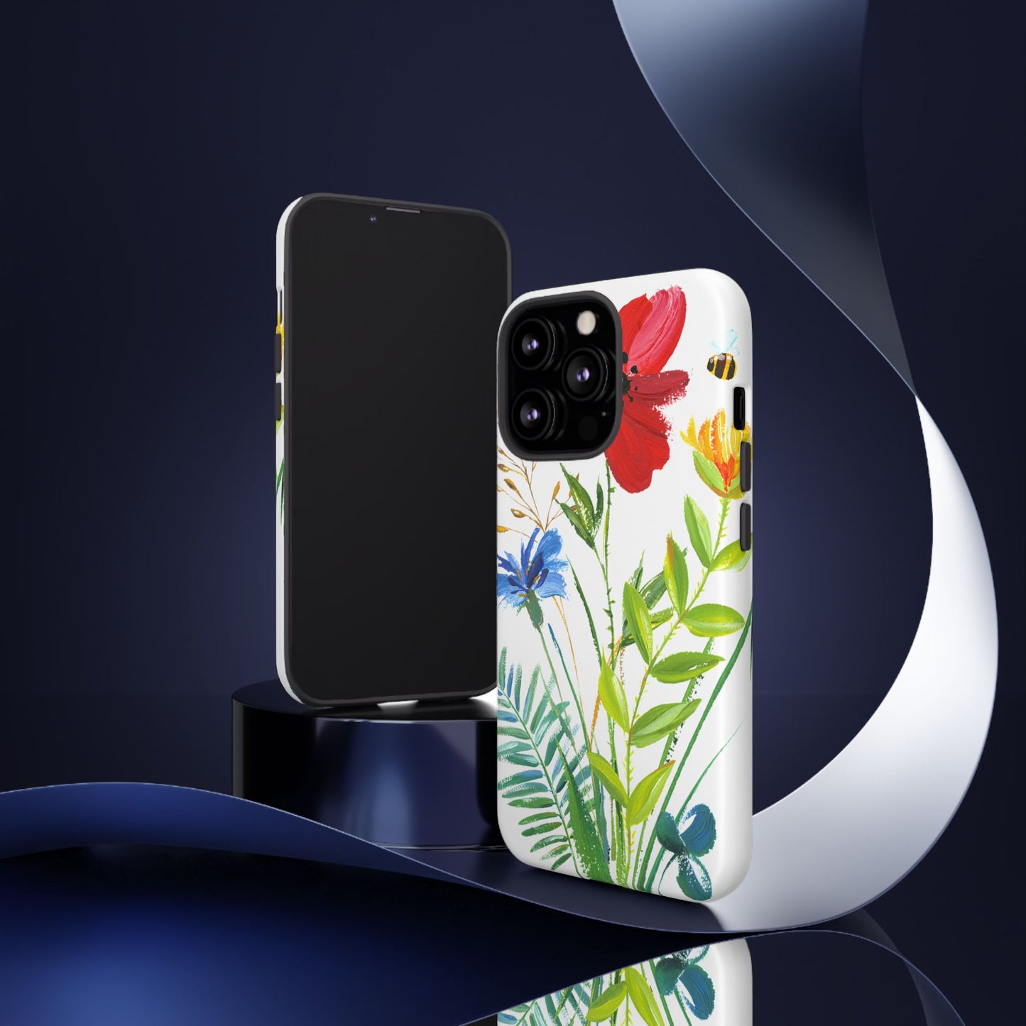 Floral Watercolor Tough Phone Case — Wildflower Bouquet Protective Cover