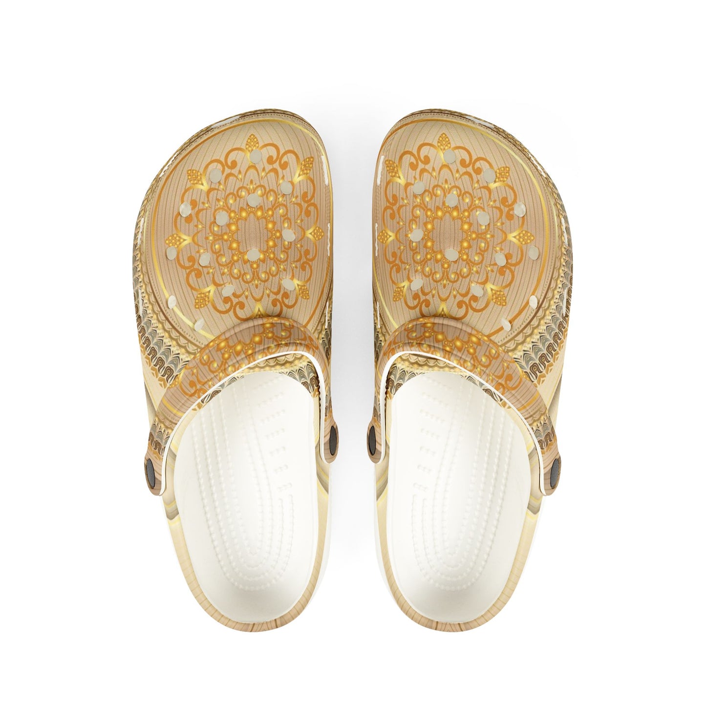 Golden Mandala EVA Foam Clogs — Comfortable Slip-On Garden Shoes