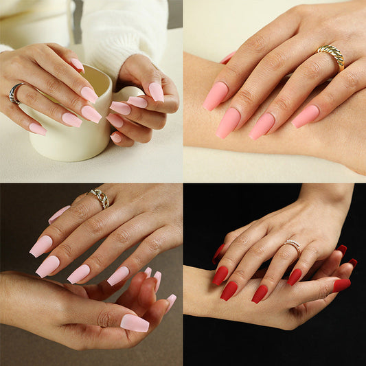 Press-on nails wholesale Solid color short ballet nail matte fake nail wholesale Nail art Press-on nails wholesale 365nails