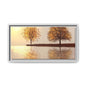 Framed Matte Canvas Wall Art — Golden Autumn Trees Reflection
