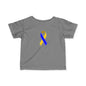 Infant Fine Jersey Tee with Blue and Yellow Ribbon, Cute Baby T-Shirt, Baby Shower Gift, Toddler Apparel, Infant Outfit, Newborn Clothes