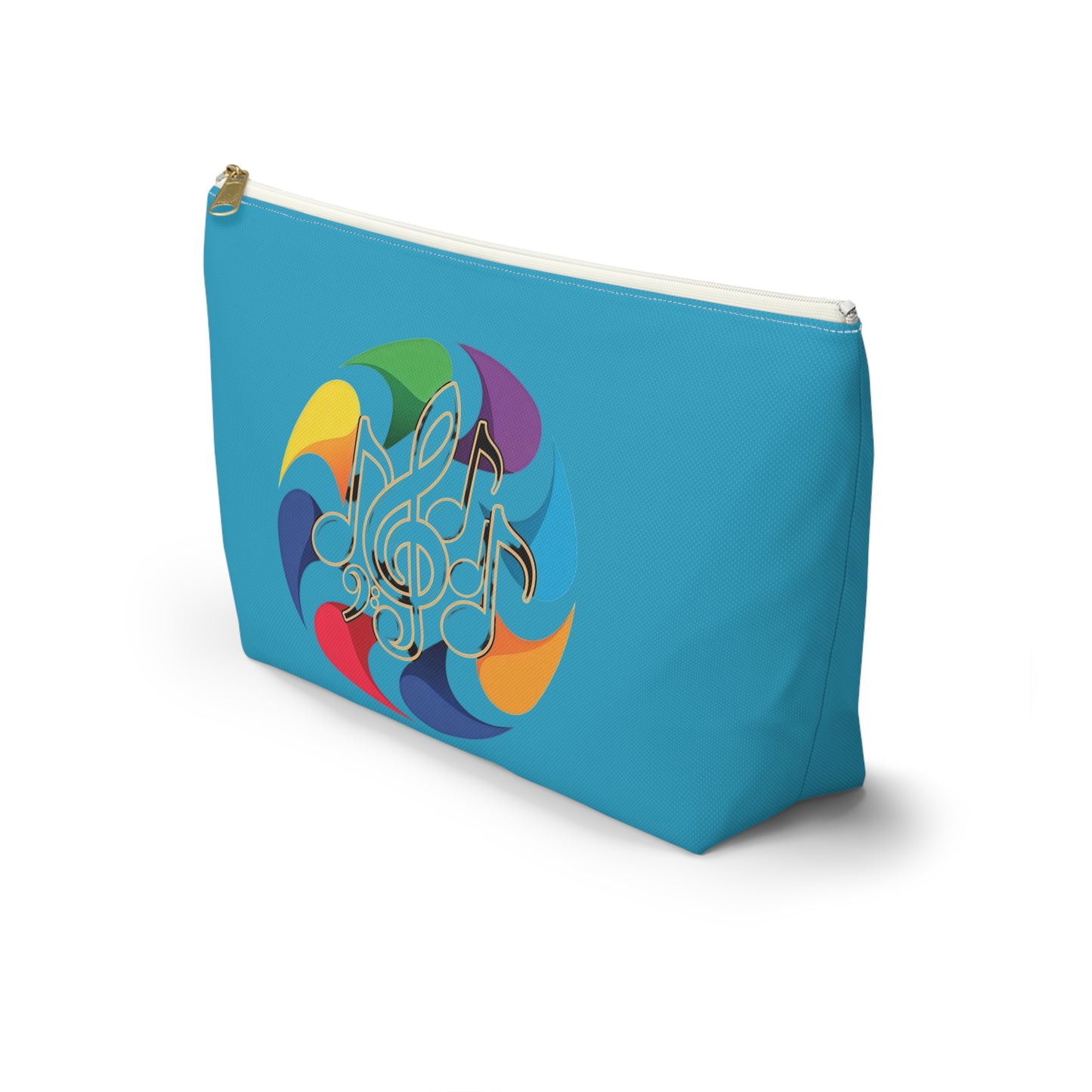 Music Notes Accessory Pouch — Colorful Treble Clef Cosmetic Bag