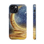 Moonlit Smile Phone Case — Starry Night Crescent Moon iPhone Cover