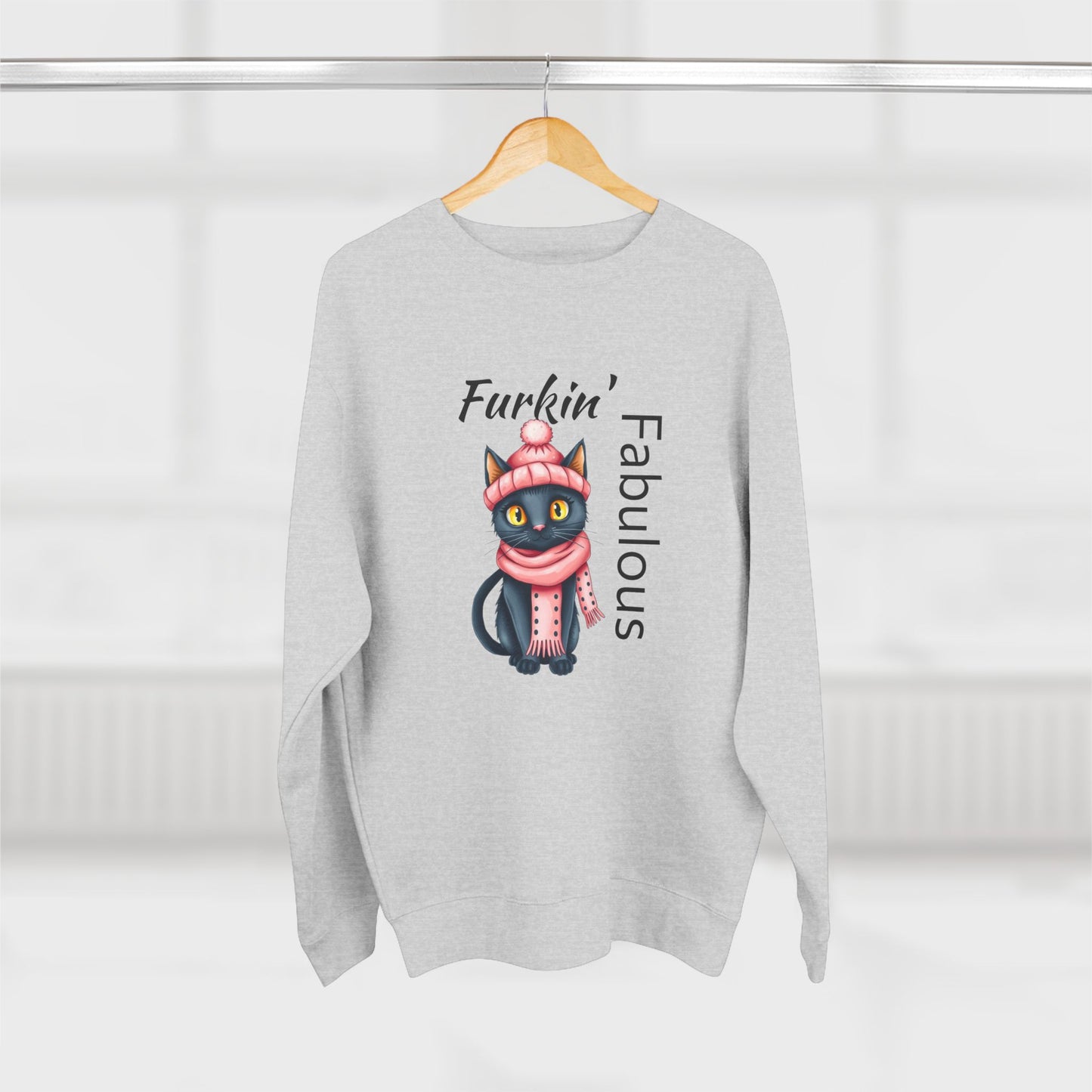 Furkin' Fabulous Cat Sweatshirt – Cute Winter Kitten Graphic Crewneck