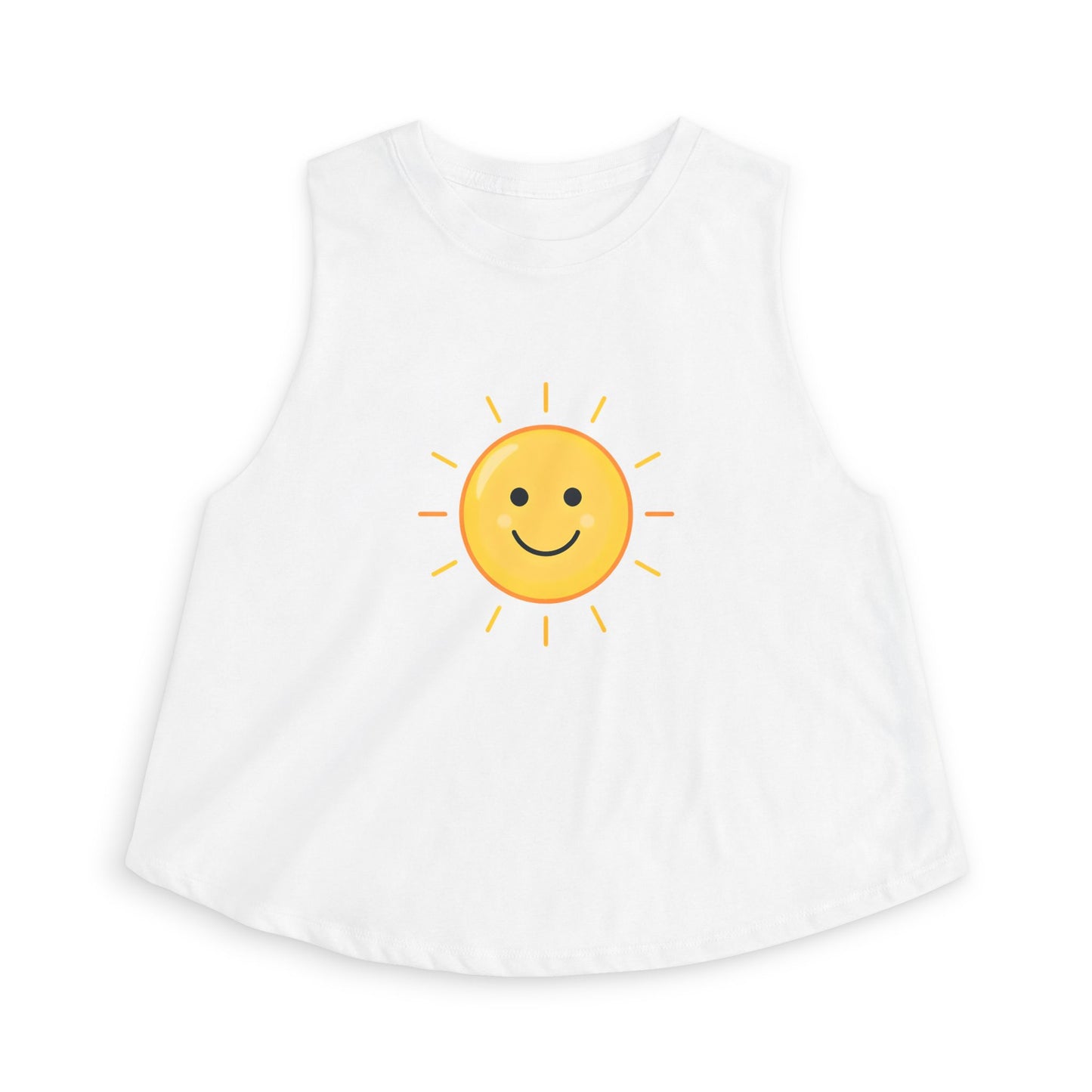 Smiley Sun Crop Top — Cute Sunny Face Women's Tank
