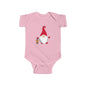 Christmas Gnome Baby Bodysuit - Holiday Infant One-Piece with Lantern & Hearts
