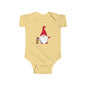 Christmas Gnome Baby Bodysuit - Holiday Infant One-Piece with Lantern & Hearts