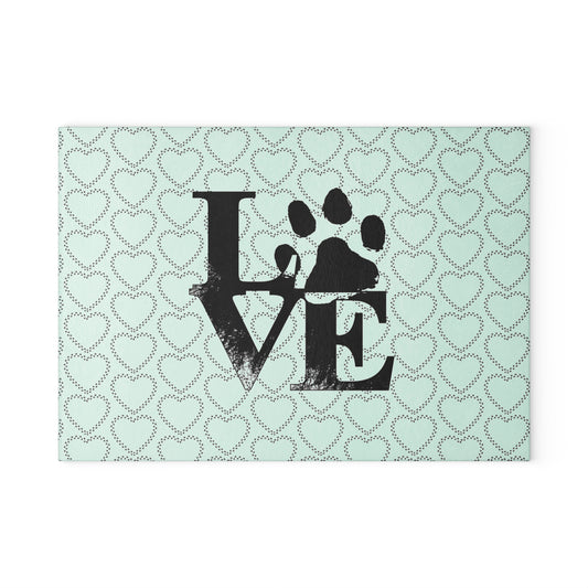 Love Paw Glass Cutting Board, Pet Lover Kitchen Decor, Heart Pattern Chopping Board, Unique Gift for Dog Owners, Wedding Gift, [...]