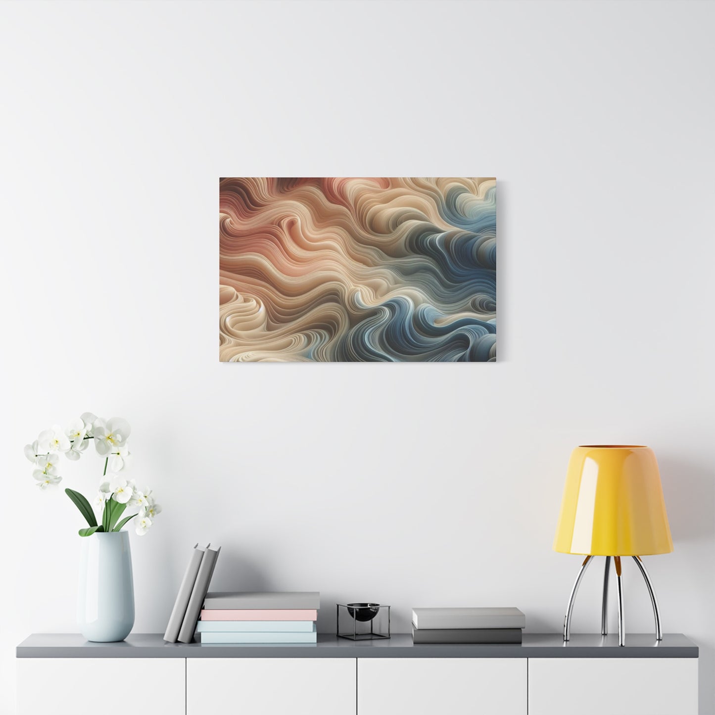 Abstract Swirl Matte Canvas Wall Art — Fluid Earth Tones, Stretched 1.25"