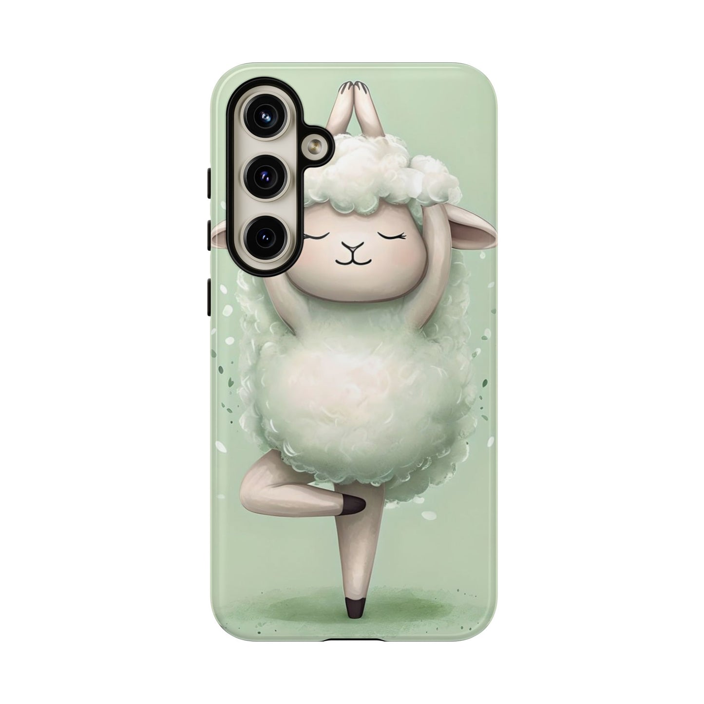 Cute Yoga Sheep Phone Case — Pastel Lamb Ballerina Protective Cover