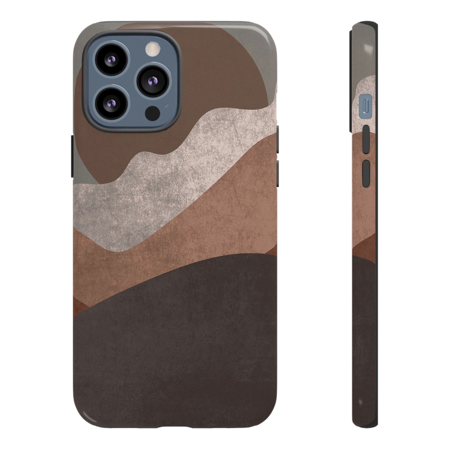 Abstract Earthtone Phone Case — Brown Layered Rugged Tough Case