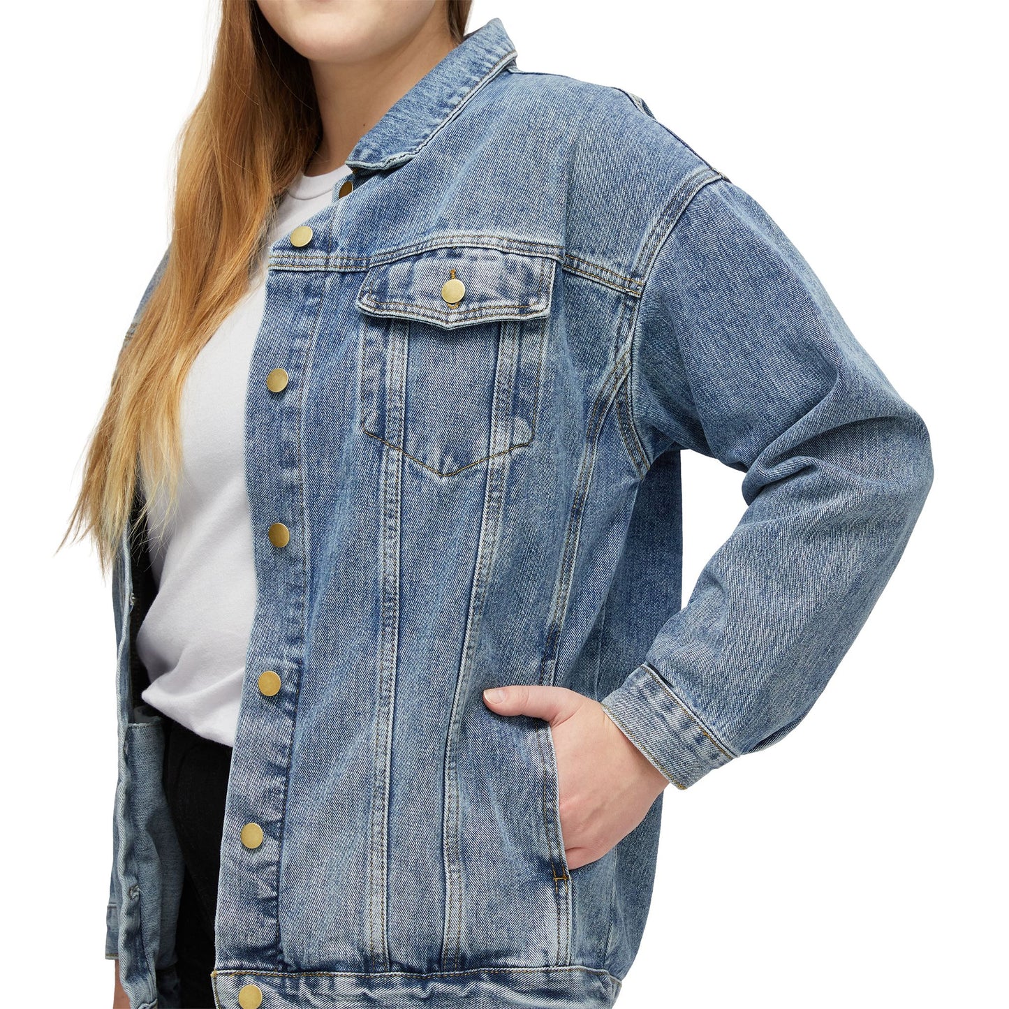 Good Vibes Only Women's Denim Jacket, Casual Summer Outerwear, Trendy Jean Jacket, Perfect Gift for Her, Boho Style Clothing