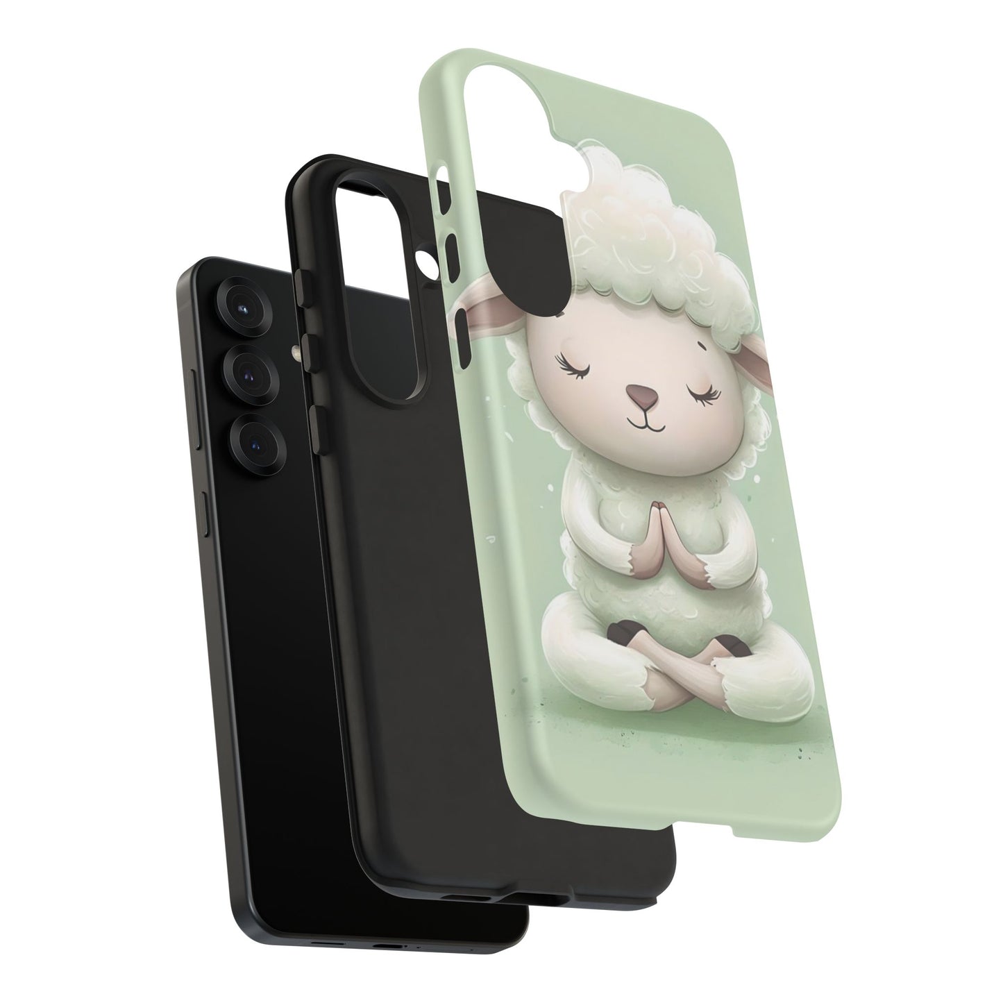 Meditating Lamb Phone Case — Cute Pastel Protective iPhone Cover