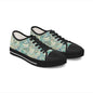 Low Top Sneakers — Teal Swirl Floral Pattern Casual Shoes