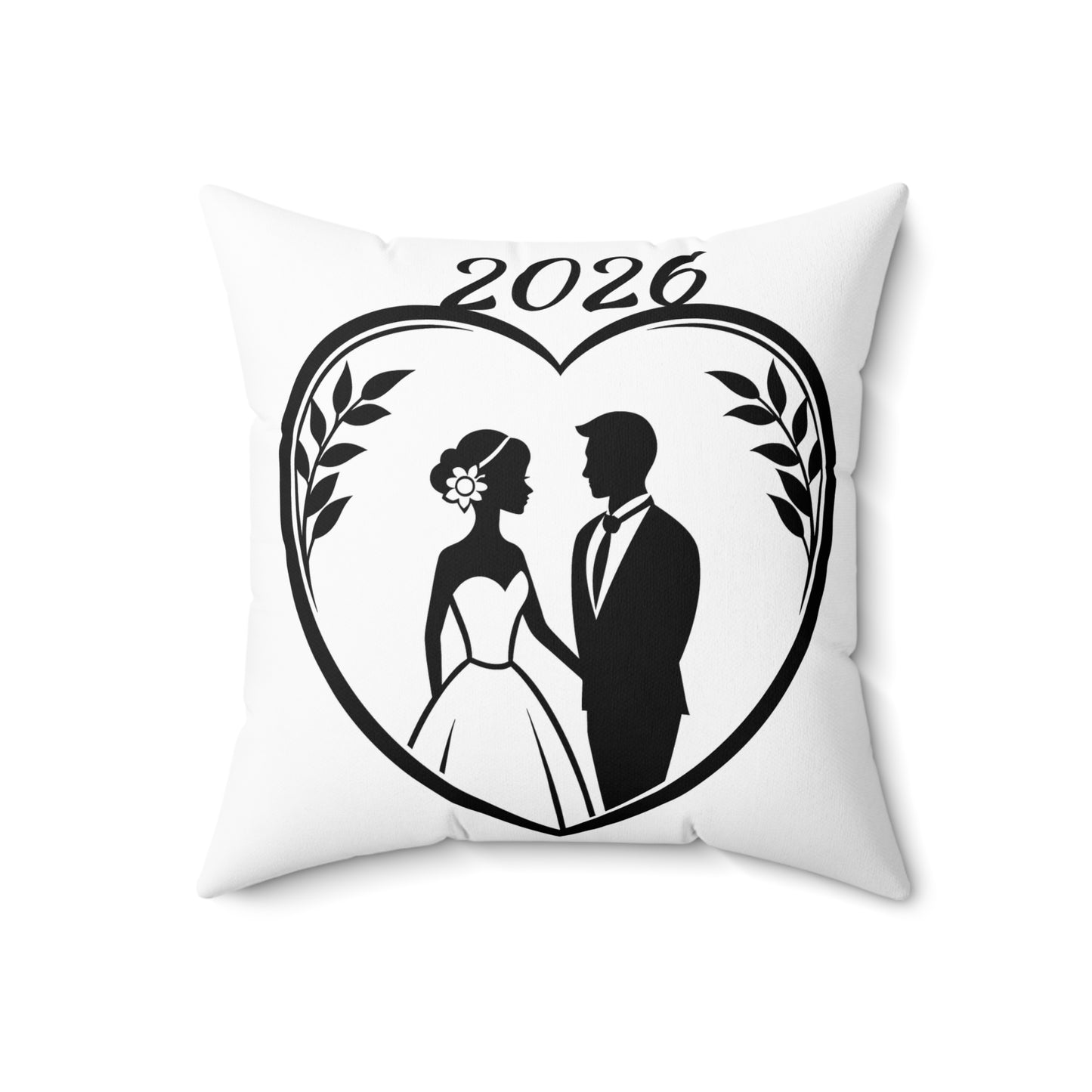 Wedding Couple 2026 Throw Pillow — Romantic Bridal Decorative Pillow