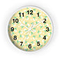 Floral Yellow Wall Clock, Home Decor, Gift for Her, Spring Vibes, Kitchen Accessory, Mother's Day Gift