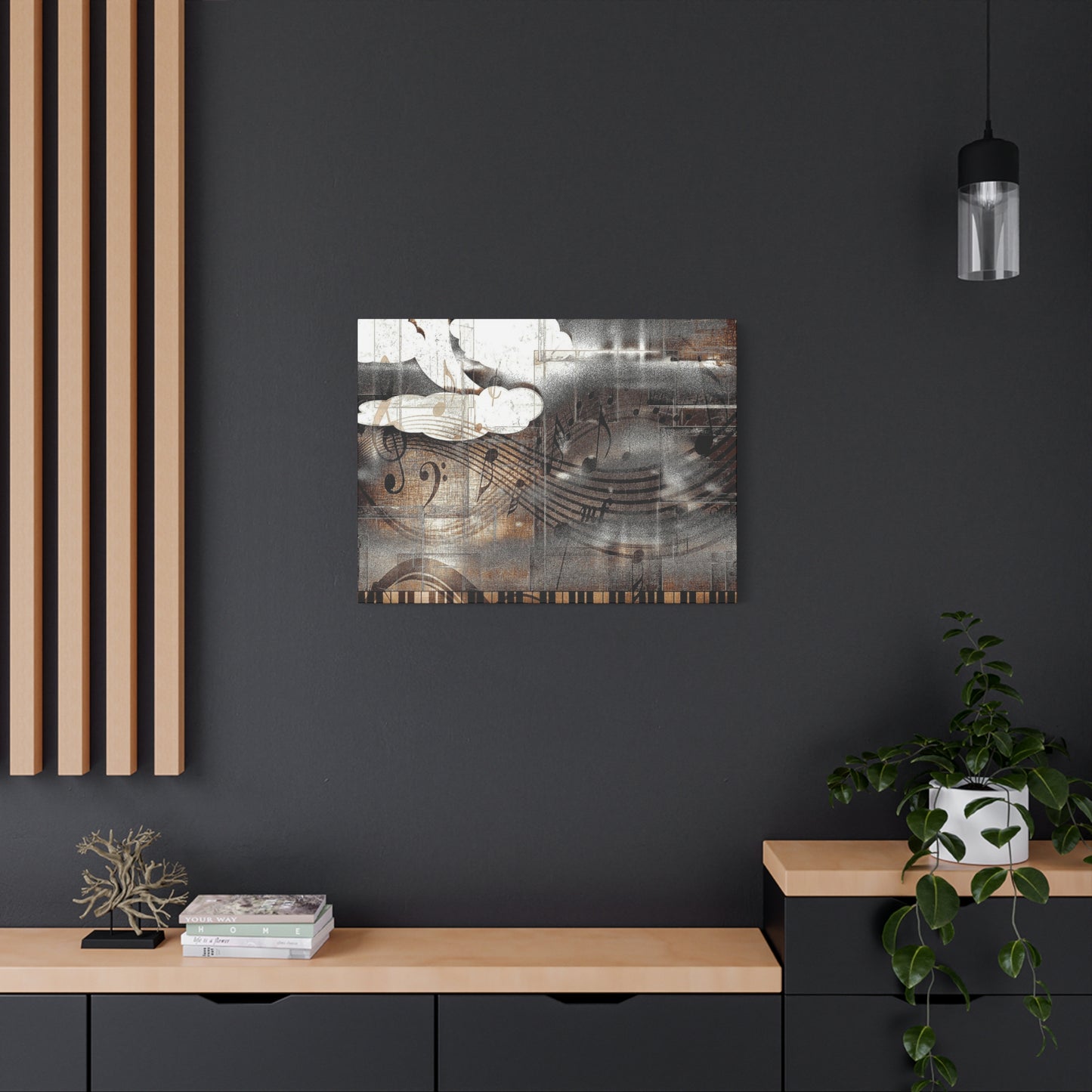 Abstract Musical Notes Matte Stretched Canvas Art (1.25")