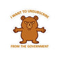 I Want to Unsubscribe from the Government Sticker — Funny Grumpy Bear Kiss-Cut Sticker