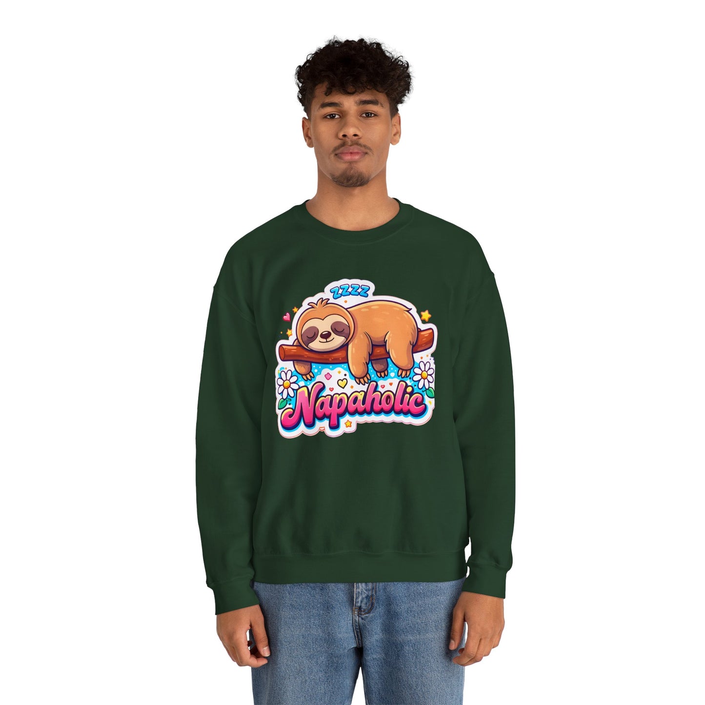 Napaholic Sweatshirt — Cute Sloth Nap Lover Crewneck
