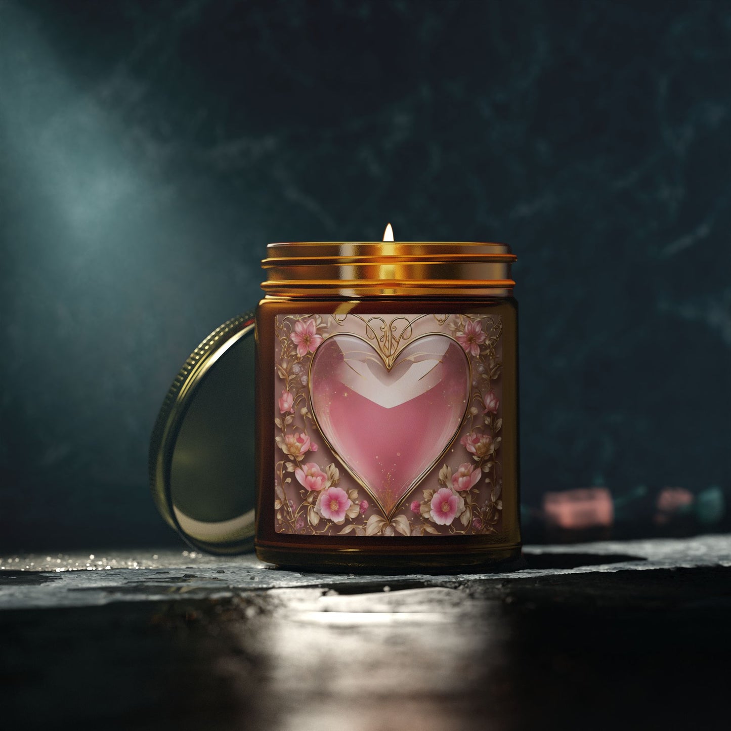 Coconut Apricot Heart Scented Candle (4oz/9oz)