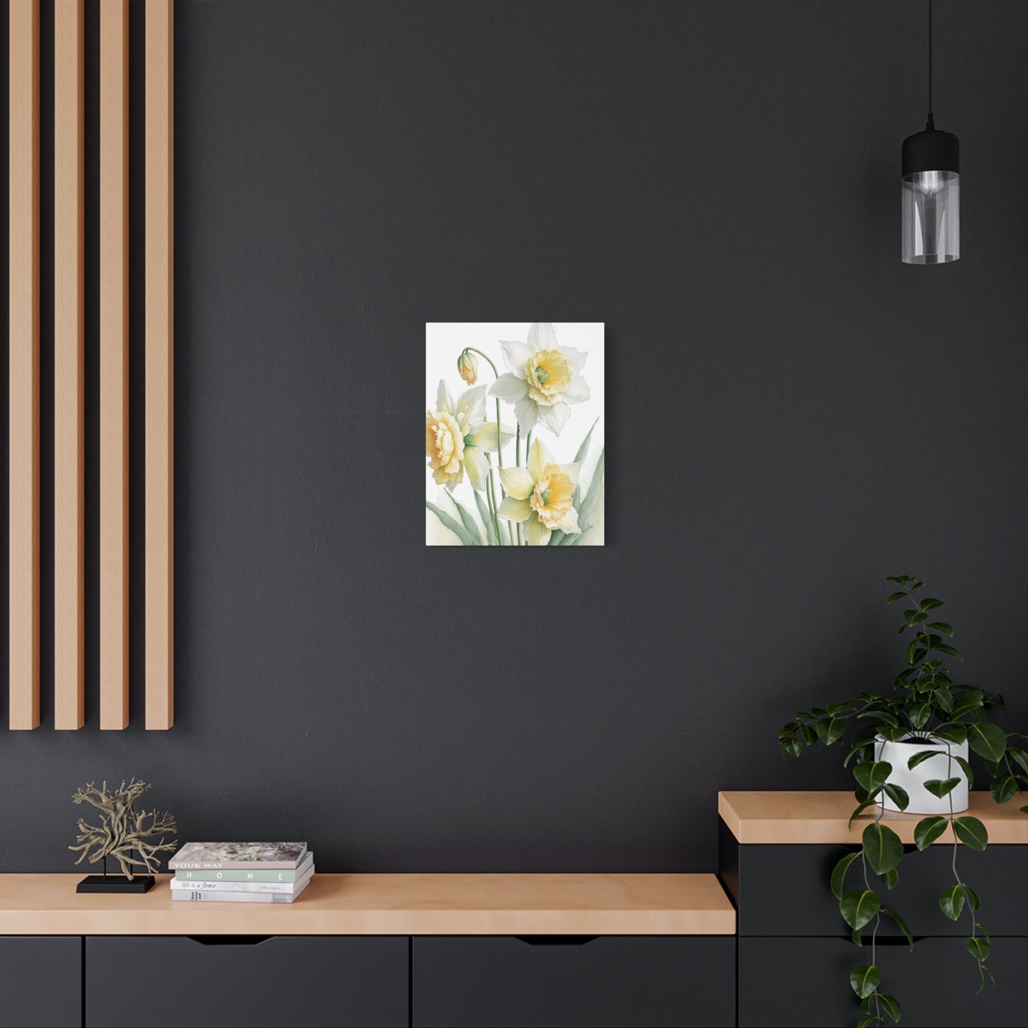 Matte Canvas, Stretched, 1.25" beautiful flowers white and yellow.