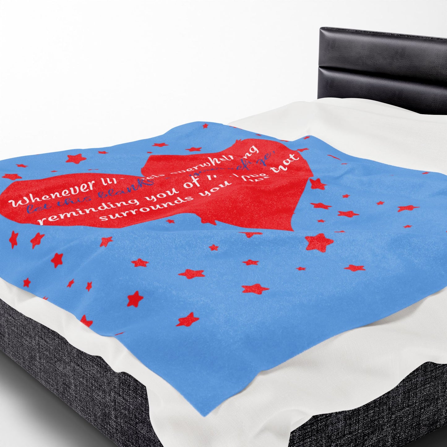 Heart Message Plush Blanket — 'Whenever life feels overwhelming…' Comfort Throw for Loved Ones