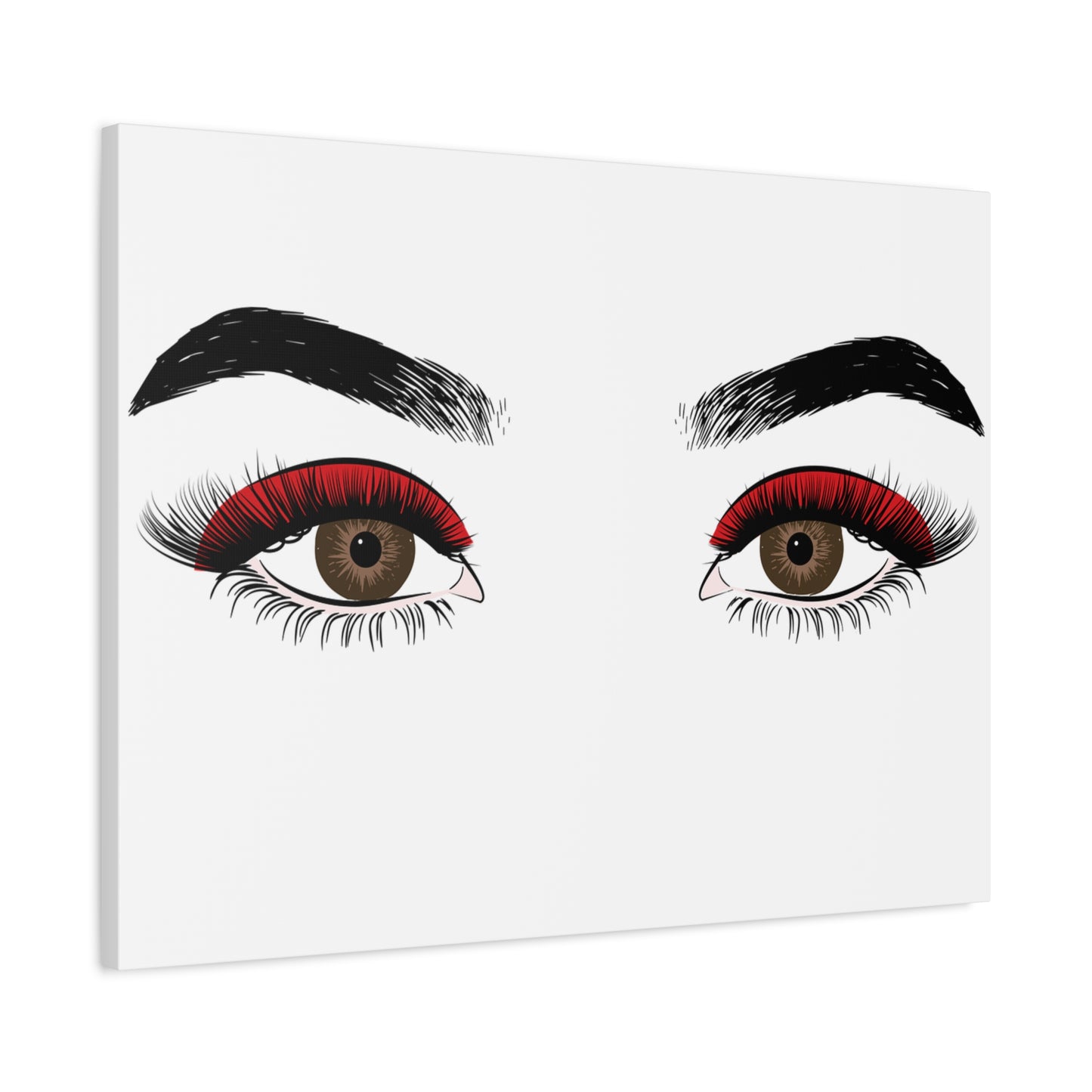 Red Lashes Wall Art Canvas — Glam Eyes Makeup Decor