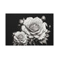 Monochrome Rose Canvas Print — Black & White Floral Wall Art