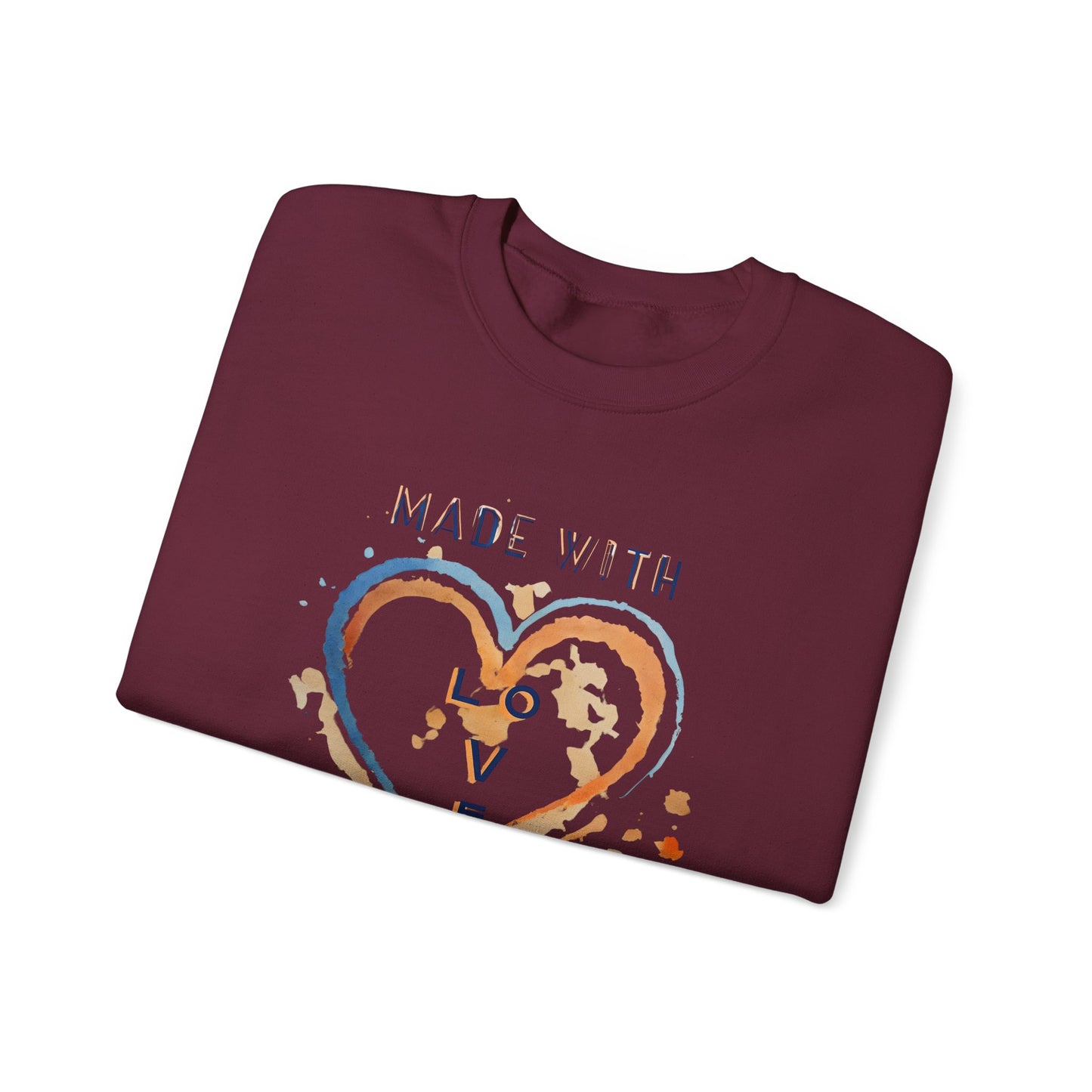Made with Love Sweatshirt | Cozy Unisex Crewneck | Gift for Everyone | Perfect for Valentine’s Day, Birthdays, or Casual Wear