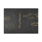 Christmas Glass Cutting Board – Elegant Gold Tree & Ornaments “Merry Christmas”