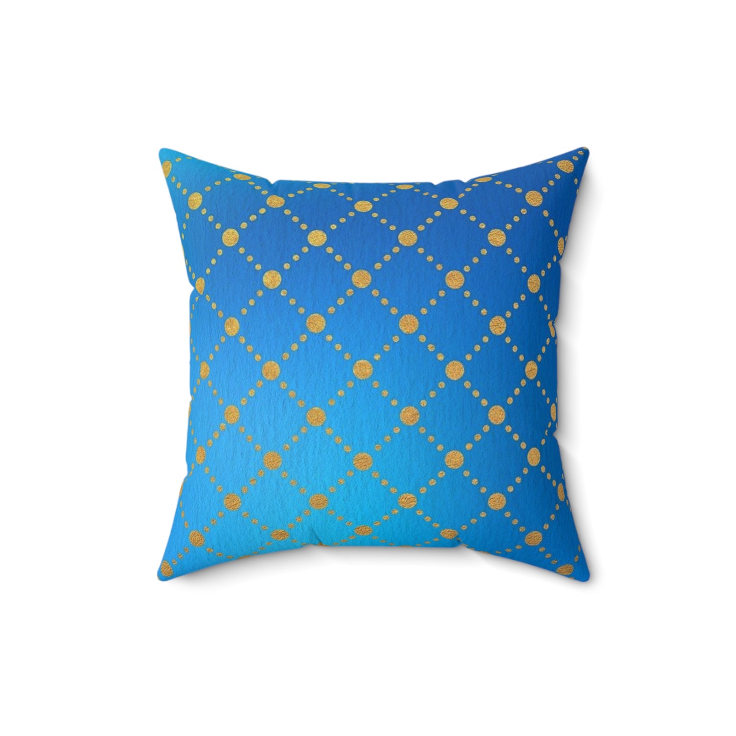 Blue Geometric Dot Lattice Decorative Pillow