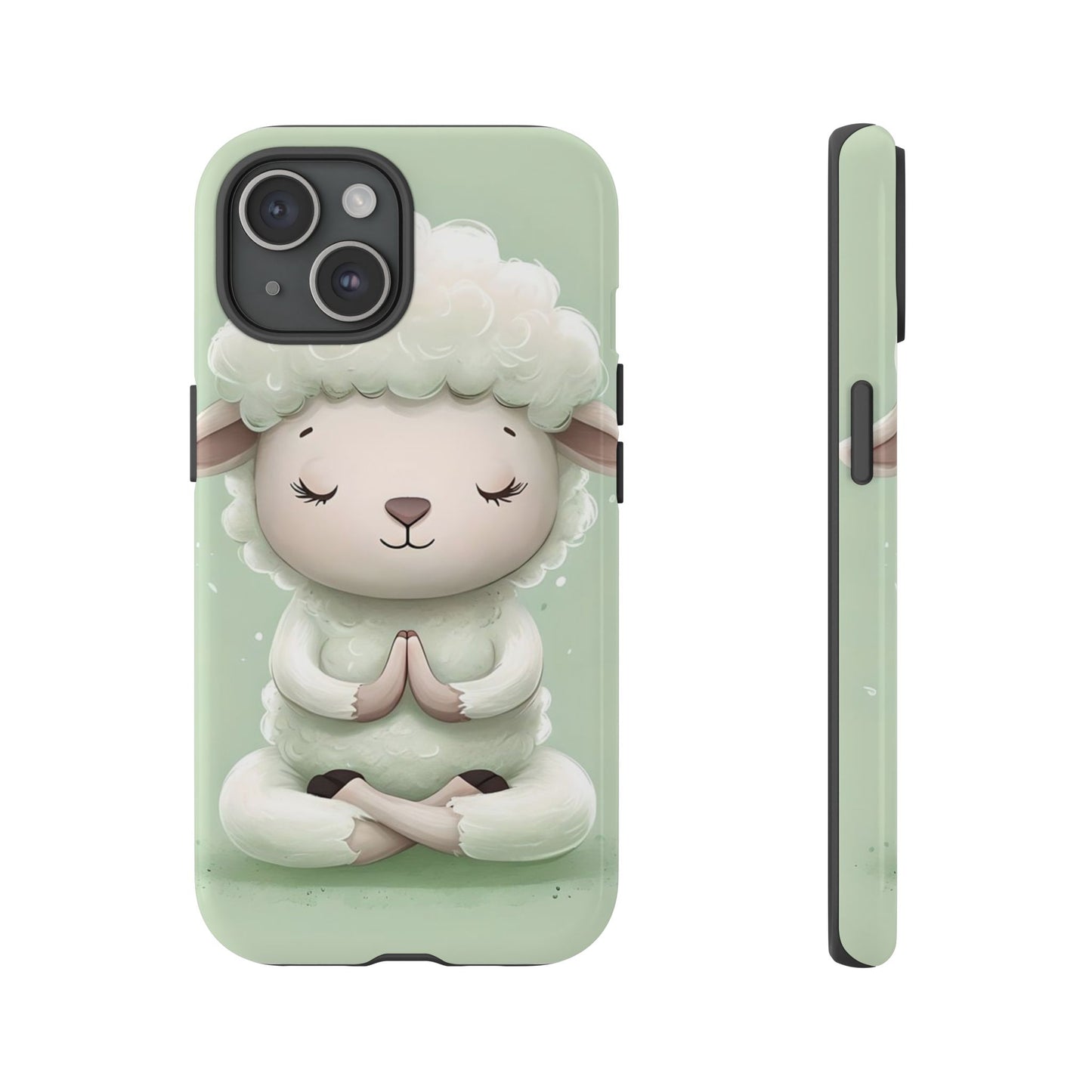 Meditating Lamb Phone Case — Cute Pastel Protective iPhone Cover