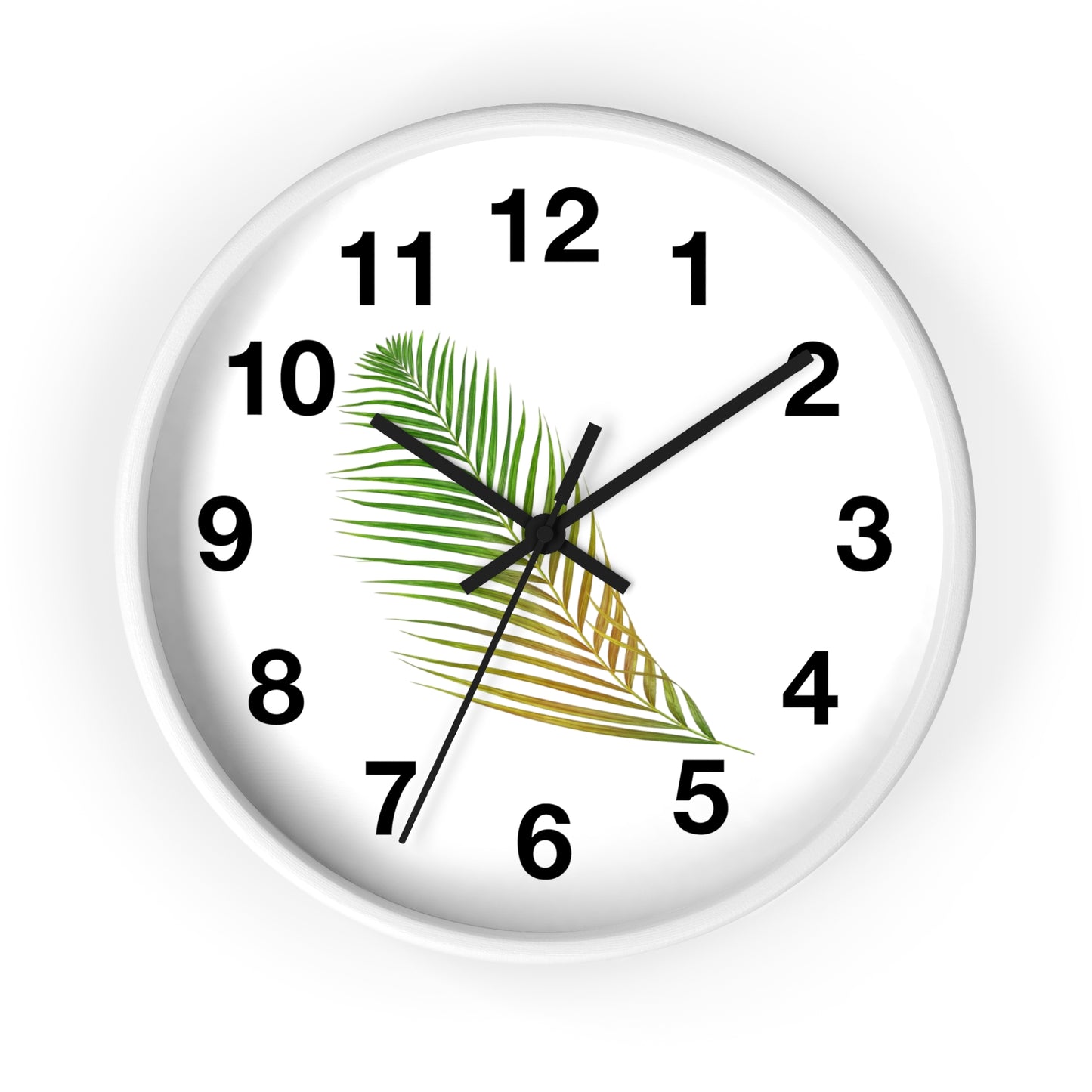 Tropical Palm Leaf Wall Clock – Minimal Botanical Home Decor
