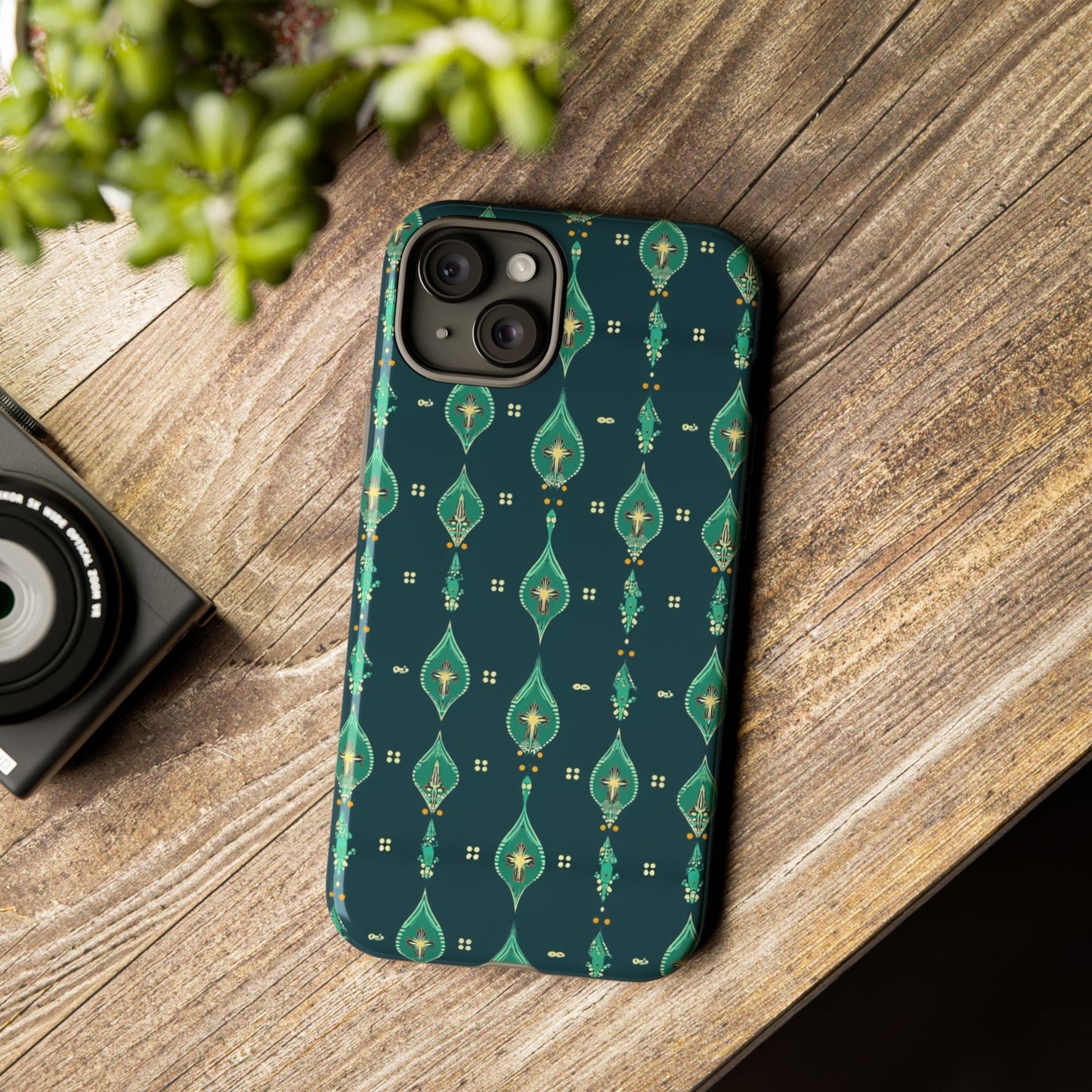 Emerald Boho Teardrop Phone Case