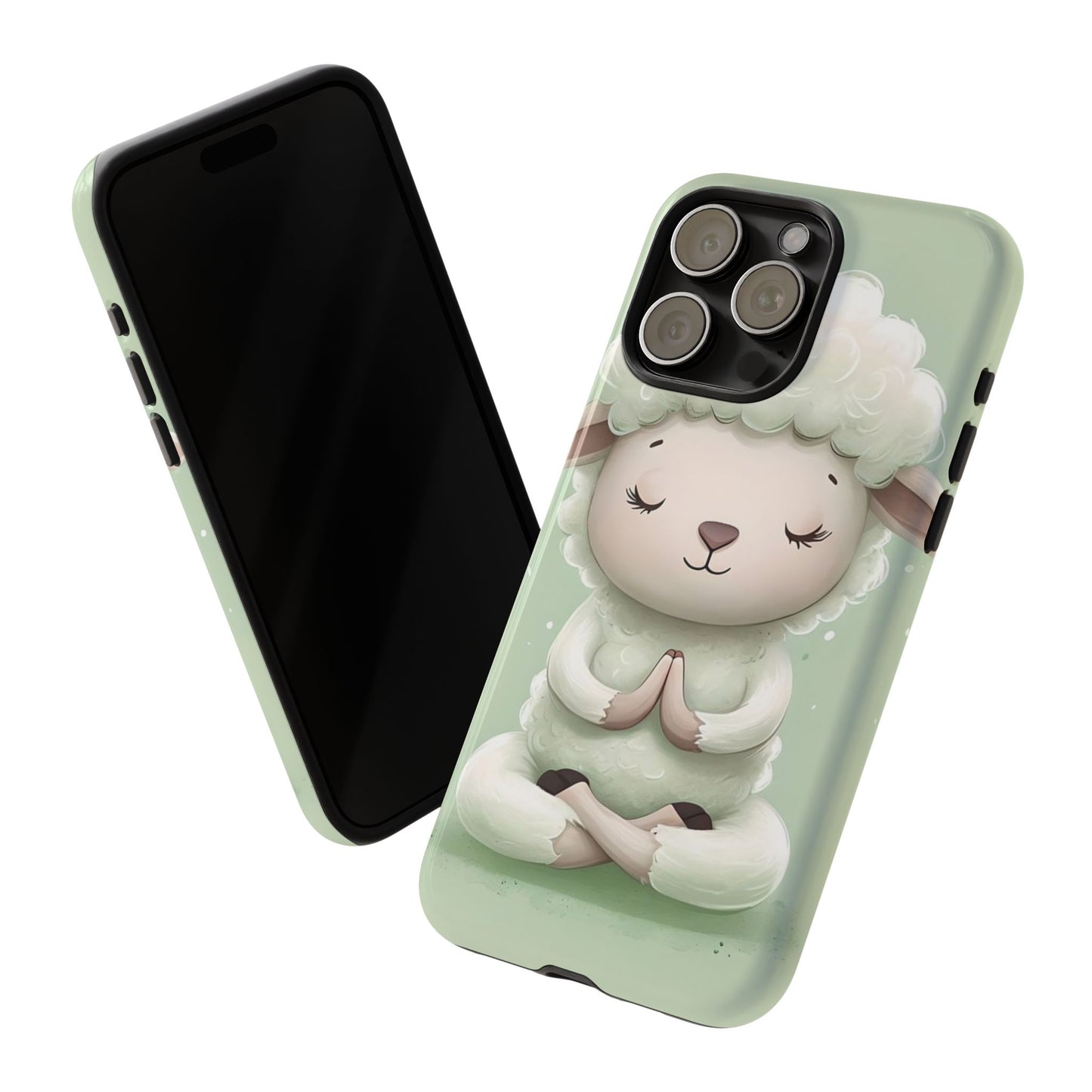 Meditating Lamb Phone Case — Cute Pastel Protective iPhone Cover