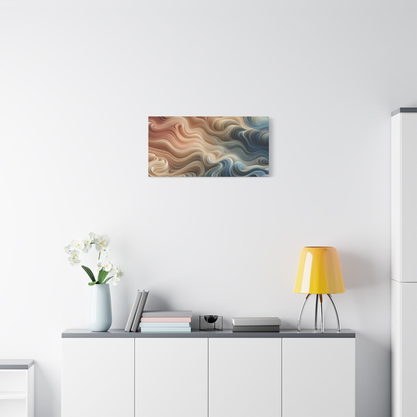 Abstract Swirl Matte Canvas Wall Art — Fluid Earth Tones, Stretched 1.25"