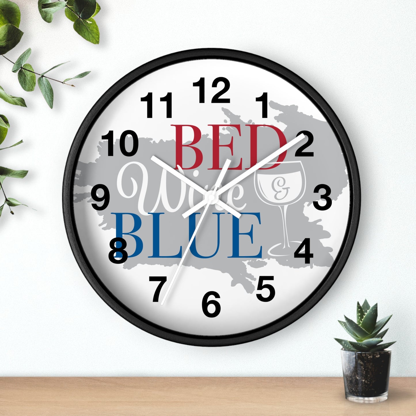 Patriotic Wall Clock - "Bed, White, and Blue" - Home Decor