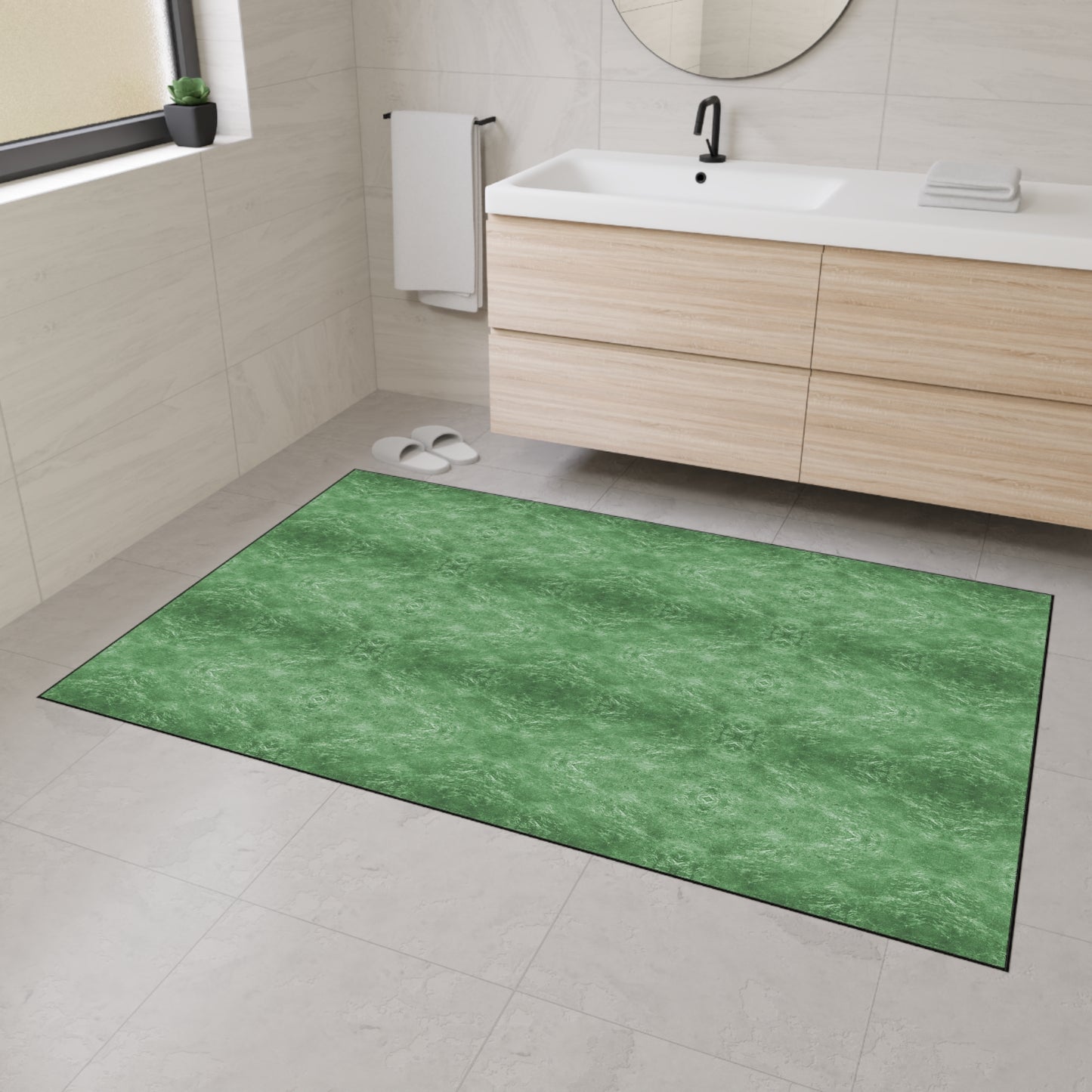 Green Textured Heavy-Duty Floor Mat — Durable Indoor/Outdoor Entry Rug