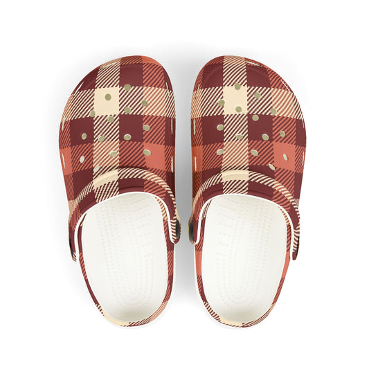 Plaid Kid's EVA Foam Clogs, Comfortable Slip-On Shoes, Perfect for Playdates, Casual Outings, Gifts, Everyday Wear