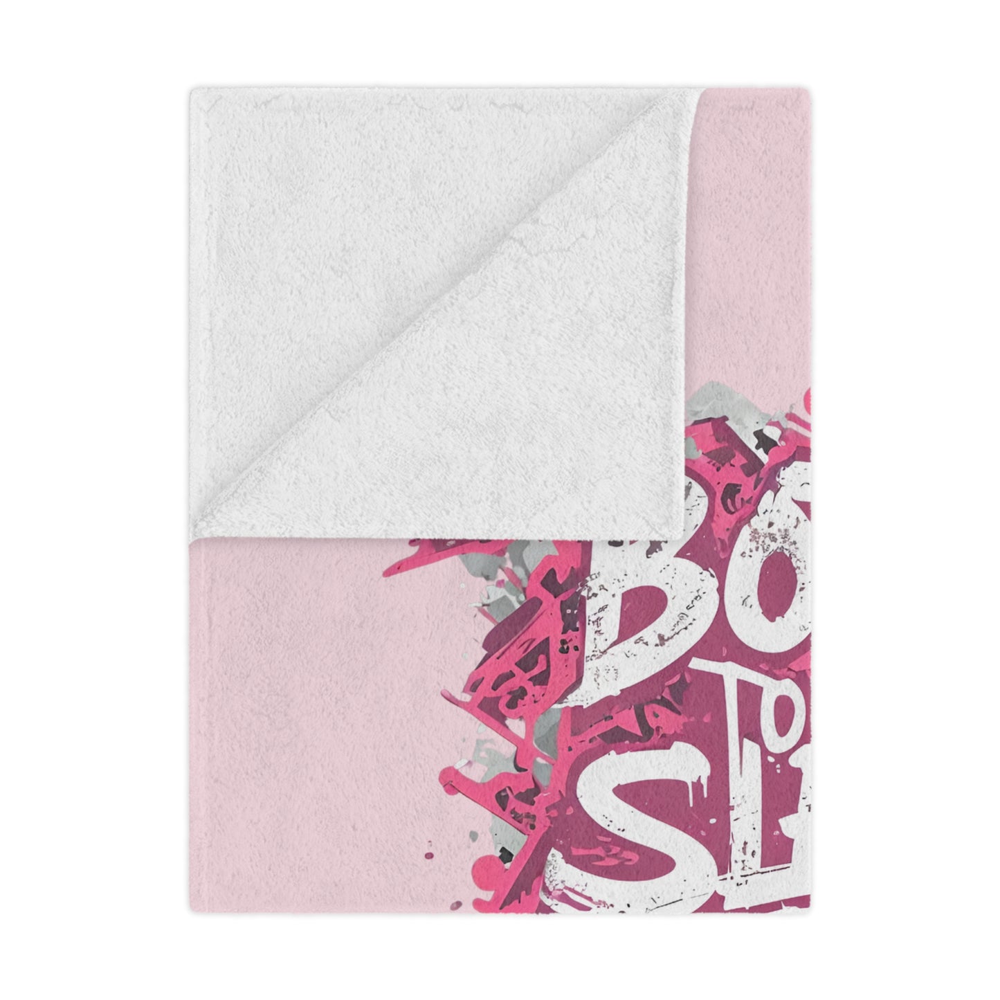 Minky Blanket — "Born to Sleep, Forced to Work" Pink Cozy Throw