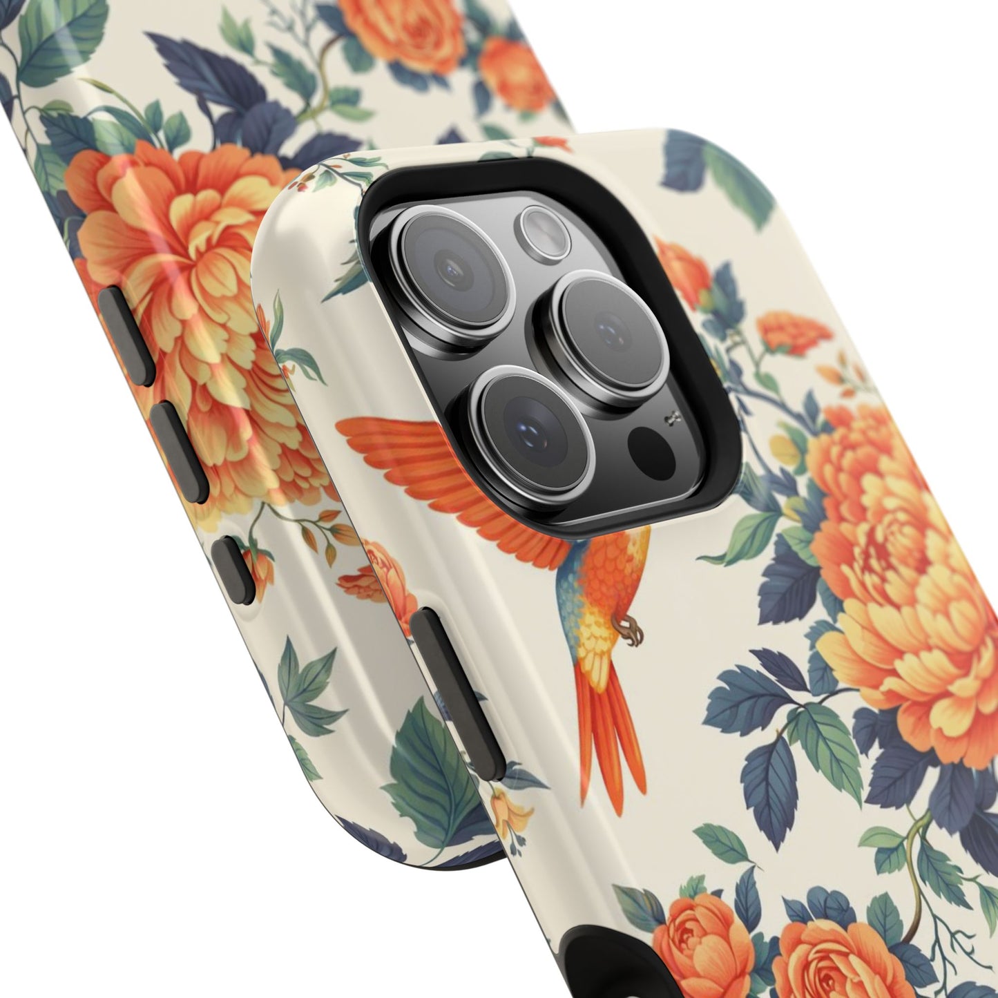 Floral Hummingbird Magnetic Phone Case — Impact-Resistant Protective Cover