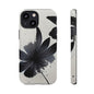 Monochrome Floral Tough Phone Case — Black Ink Flower Protective Cover