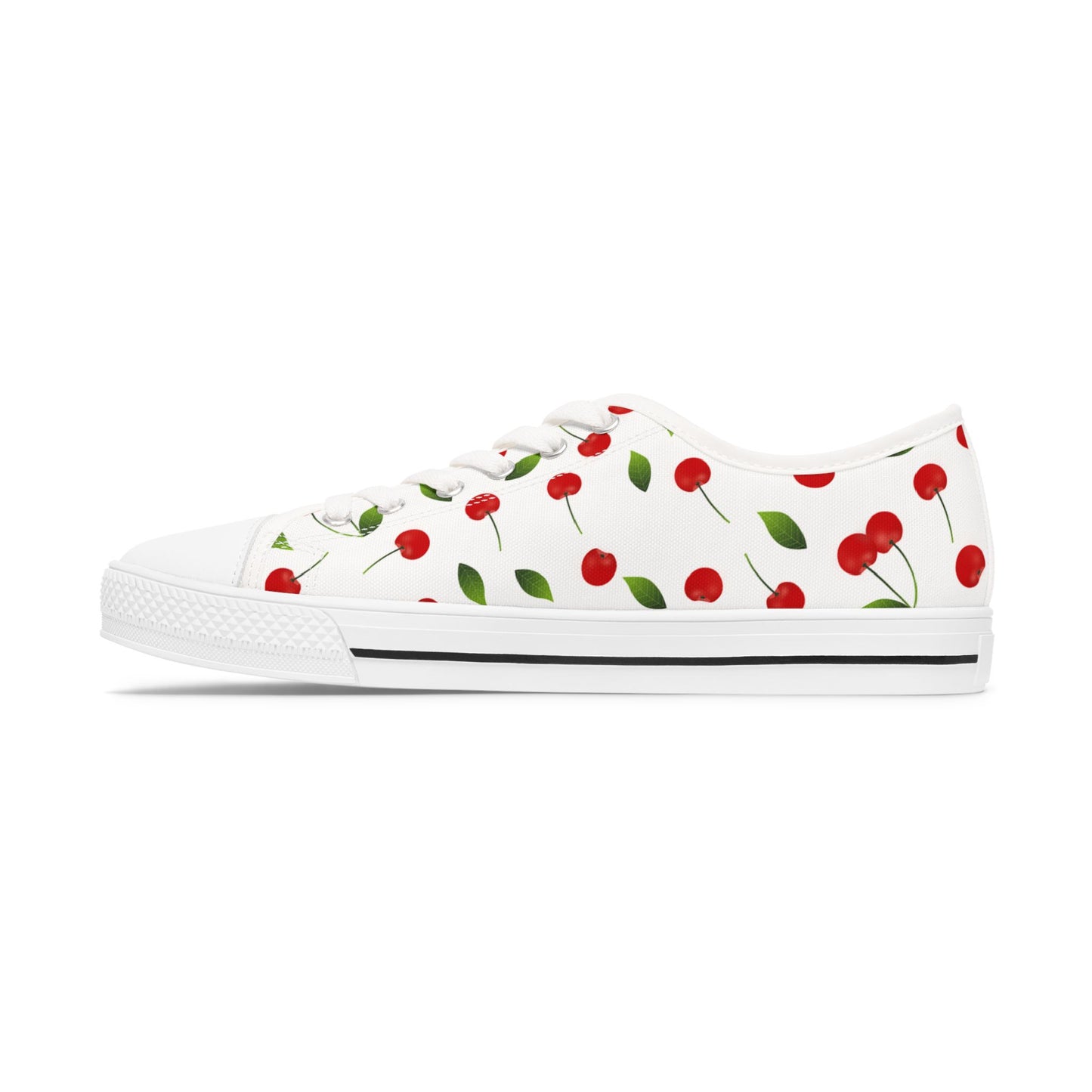 Cherry Print Low Top Sneakers — Women's Cute Summer Casual Shoes
