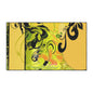 Floral Swirl Heavy Duty Floor Mat — Yellow Green Decorative Entry Rug