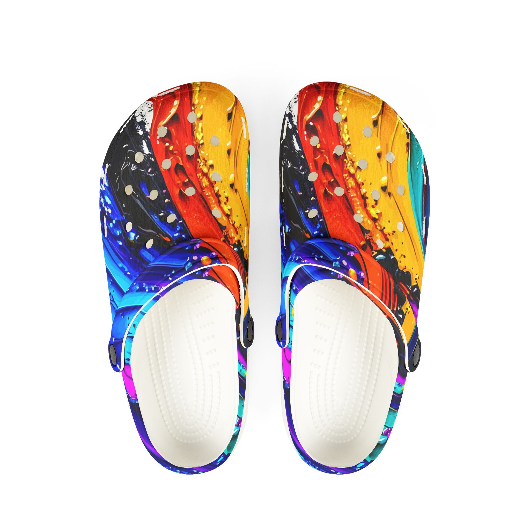 Color Splash EVA Foam Clogs – Vibrant Abstract Slip-On Shoes