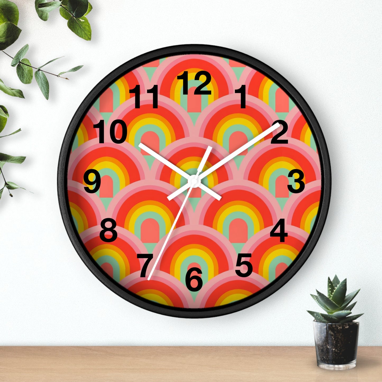 Vibrant rainbow  Wall Clock
