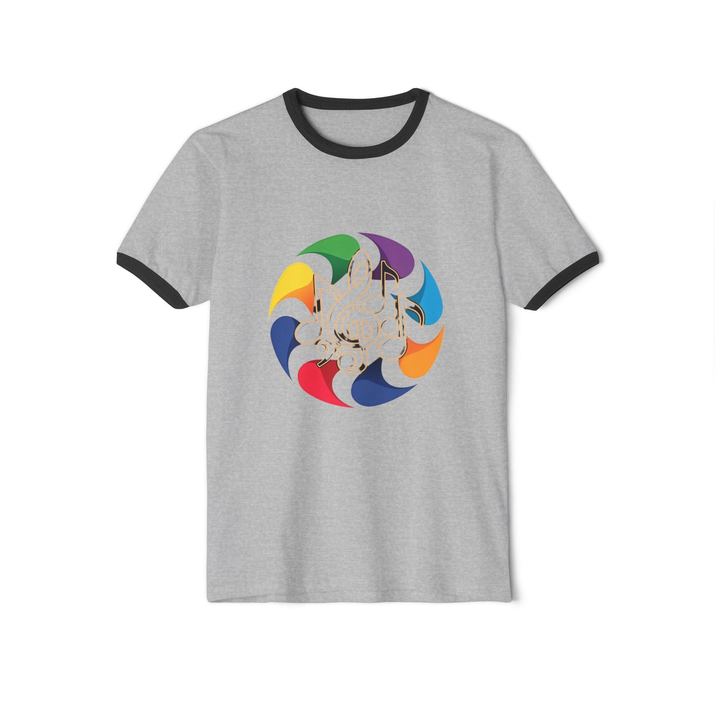 Vintage Rainbow Pinwheel Ringer T-Shirt