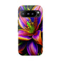 Floral Neon Tough Phone Case — Vivid Purple & Orange Lily Protective Cover