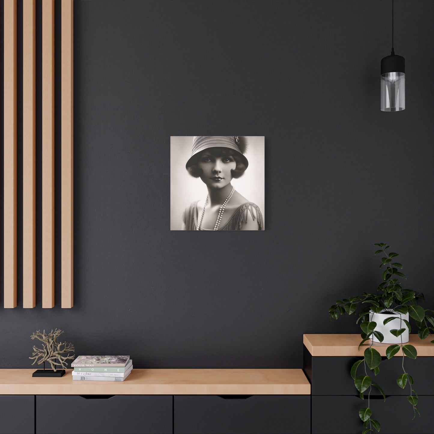 Vintage 1920s Flapper Portrait Canvas